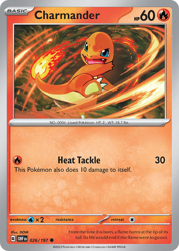 (026/197) Pokemon TCG Obsidian Flames Single: Charmander Reverse Holo Common