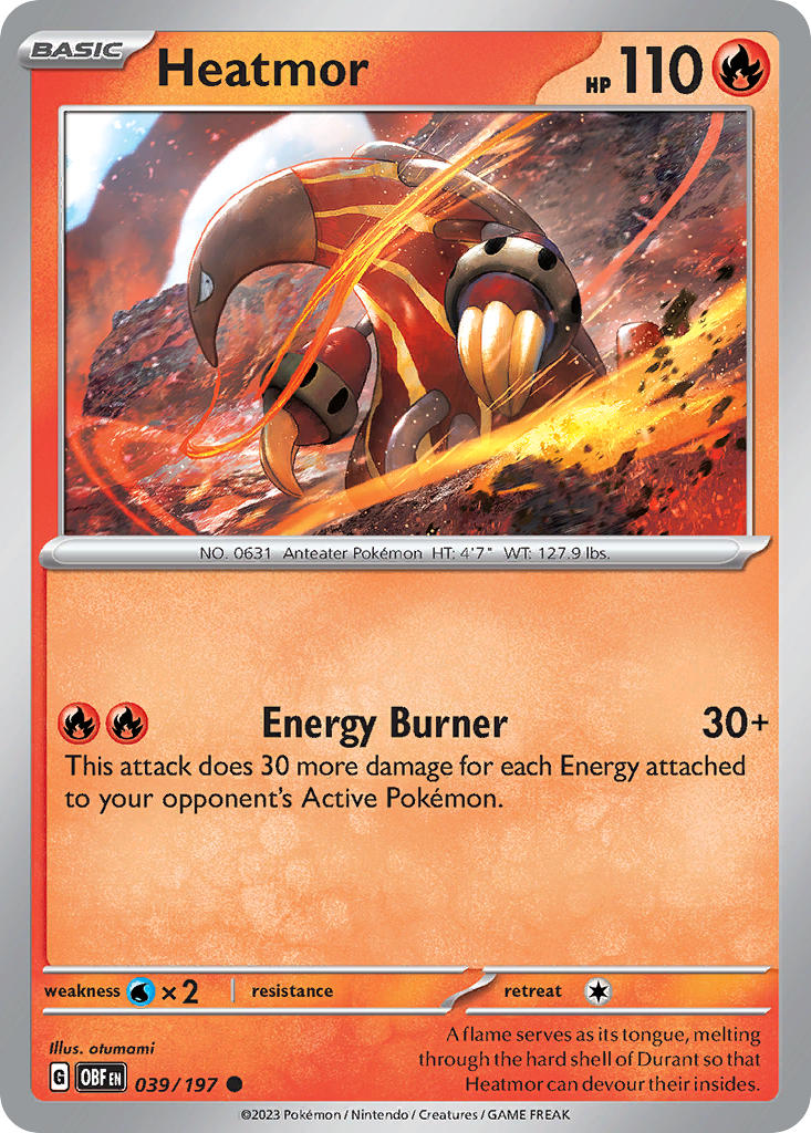 (039/197) Pokemon TCG Obsidian Flames Single: Heatmor Common