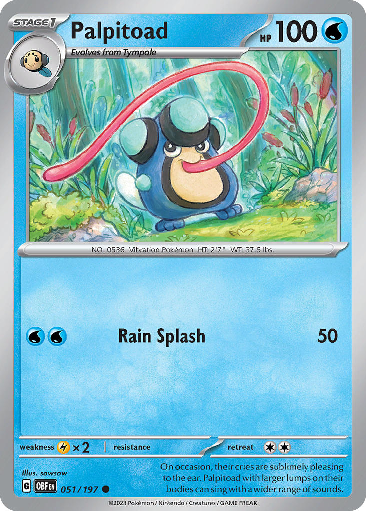 (051/197) Pokemon TCG Obsidian Flames Single: Palpitoad Common