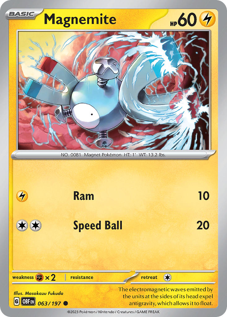 (063/197) Pokemon TCG Obsidian Flames Single: Magnemite Common