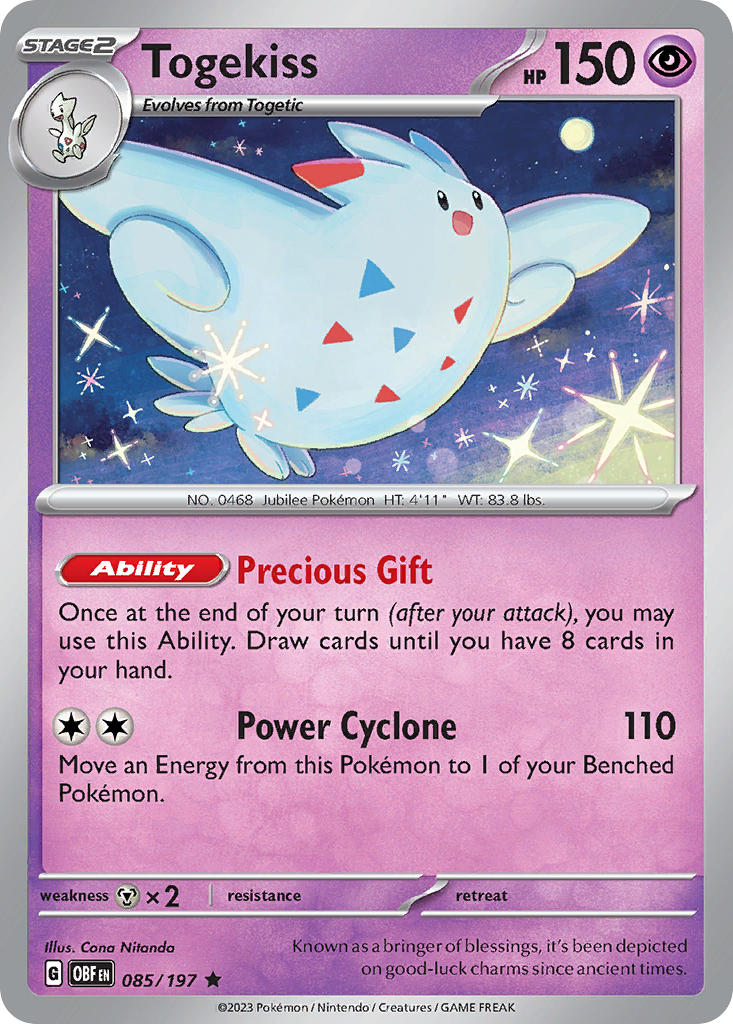 (085/197) Pokemon TCG Obsidian Flames Single: Togekiss Rare