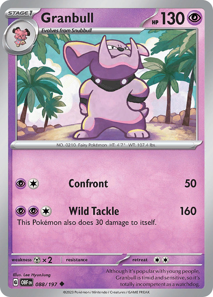 (088/197) Pokemon TCG Obsidian Flames Single: Granbull Uncommon