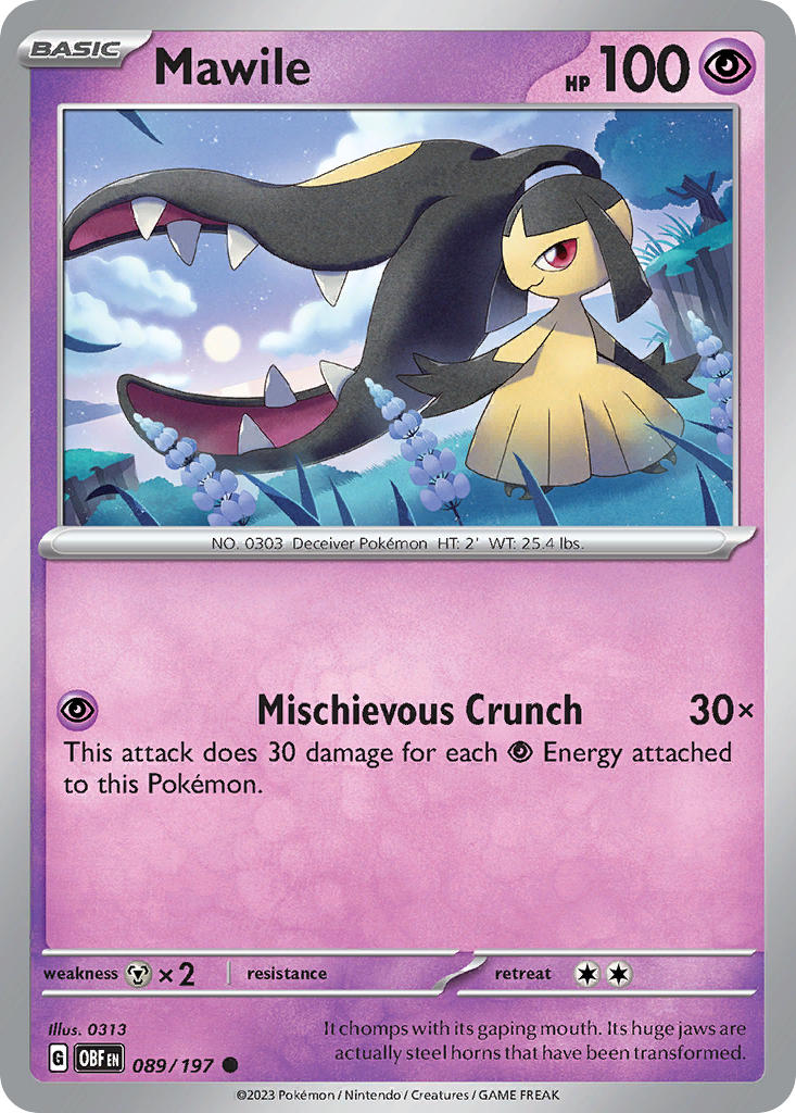 (089/197) Pokemon TCG Obsidian Flames Single: Mawile Reverse Holo Common