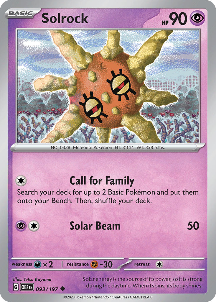 (093/197) Pokemon TCG Obsidian Flames Single: Solrock Uncommon