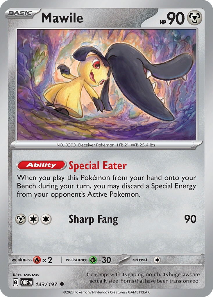 (143/197) Pokemon TCG Obsidian Flames Single: Mawile Uncommon
