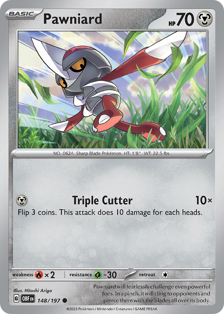 (148/197) Pokemon TCG Obsidian Flames Single: Pawniard Common