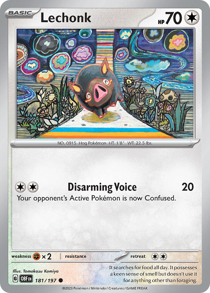 (181/197) Pokemon TCG Obsidian Flames Single: Lechonk Common