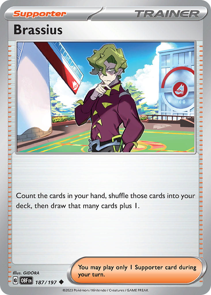 (187/197) Pokemon TCG Obsidian Flames Single: Brassius Reverse Holo Uncommon