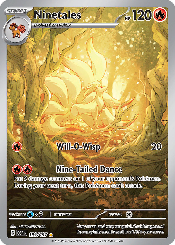 (199/197) Pokemon TCG Obsidian Flames Single: Ninetales Illustration Rare