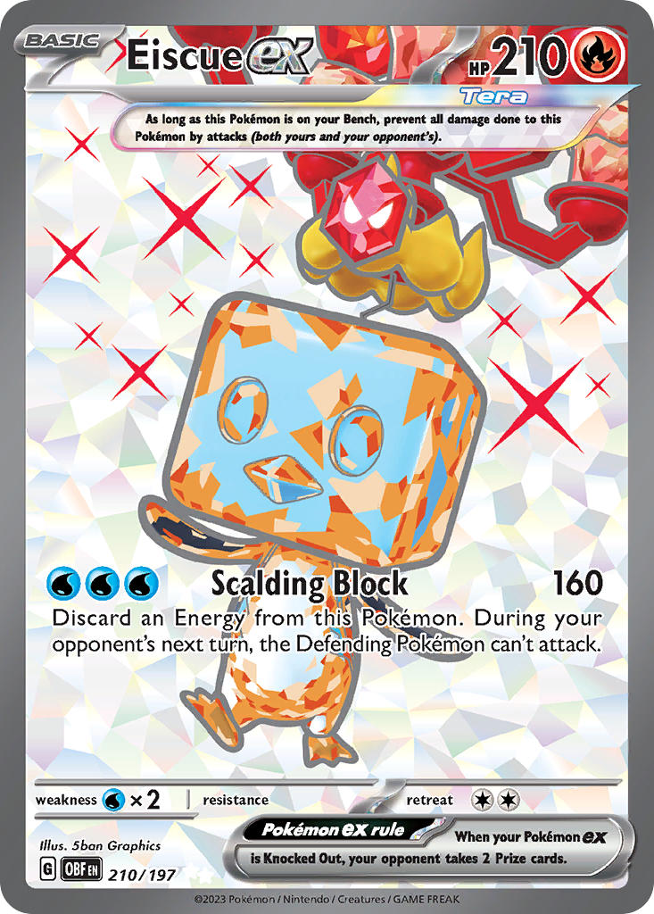 (210/197) Pokemon TCG Obsidian Flames Single: Eiscue ex Ultra Rare