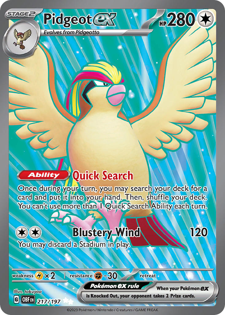 (217/197) Pokemon TCG Obsidian Flames Single: Pidgeot ex Ultra Rare