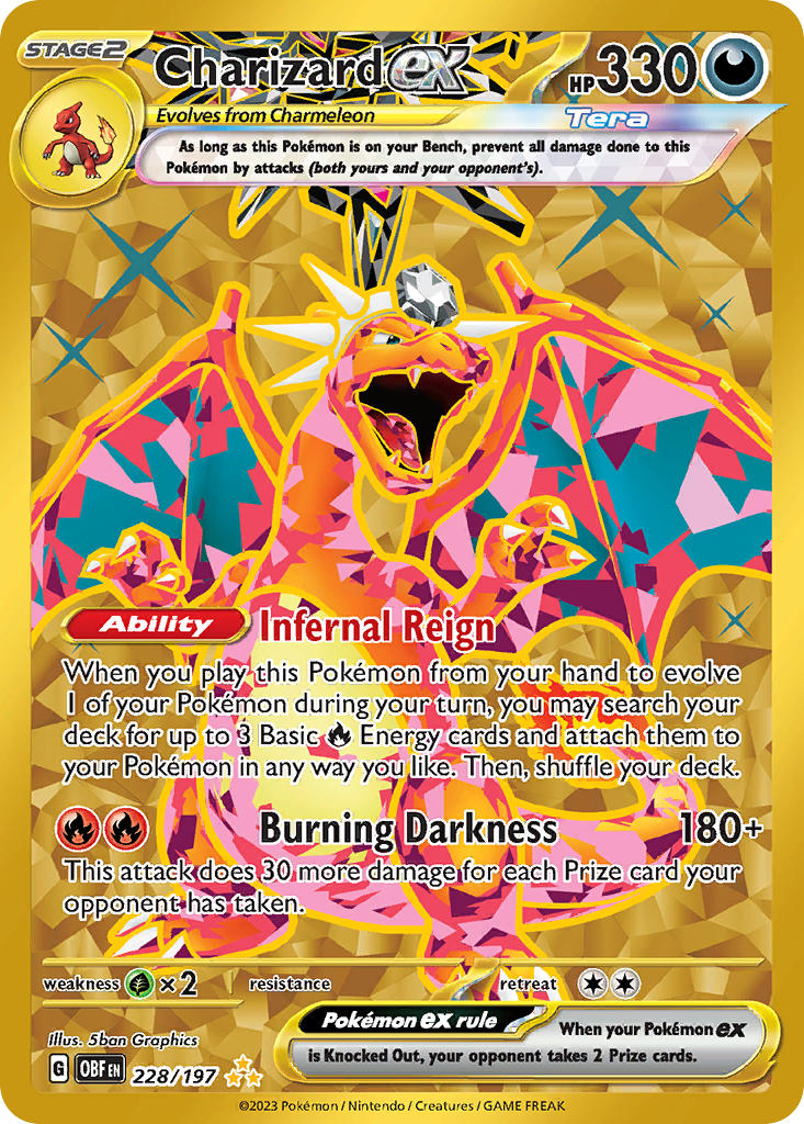 228/197) Pokemon TCG Obsidian Flames Single: Charizard ex Secret Rare Puca Puca Games 228/197) Pokemon TCG Obsidian Flames Single: Charizard ex Secret Rare Puca Puca Games