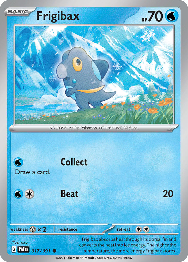 (017/091) Pokemon TCG Paldean Fates Single: Frigibax Reverse Holo Common