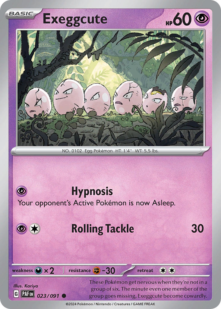 (023/091) Pokemon TCG Paldean Fates Single: Exeggcute Reverse Holo Common