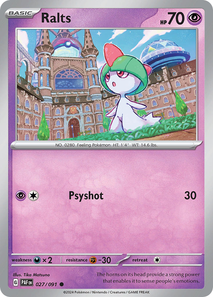 (027/091) Pokemon TCG Paldean Fates Single: Ralts Common