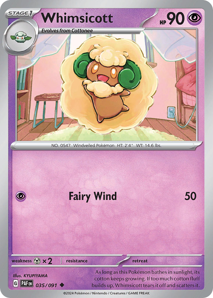 (035/091) Pokemon TCG Paldean Fates Single: Whimsicott Uncommon