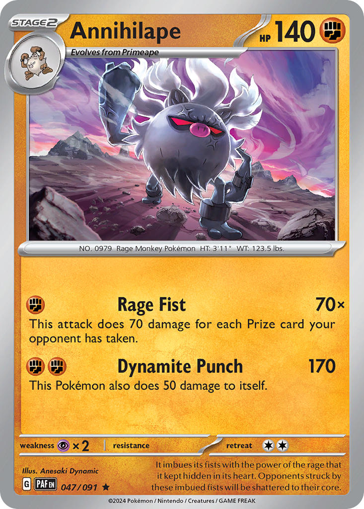 (047/091) Pokemon TCG Paldean Fates Single: Annihilape Rare