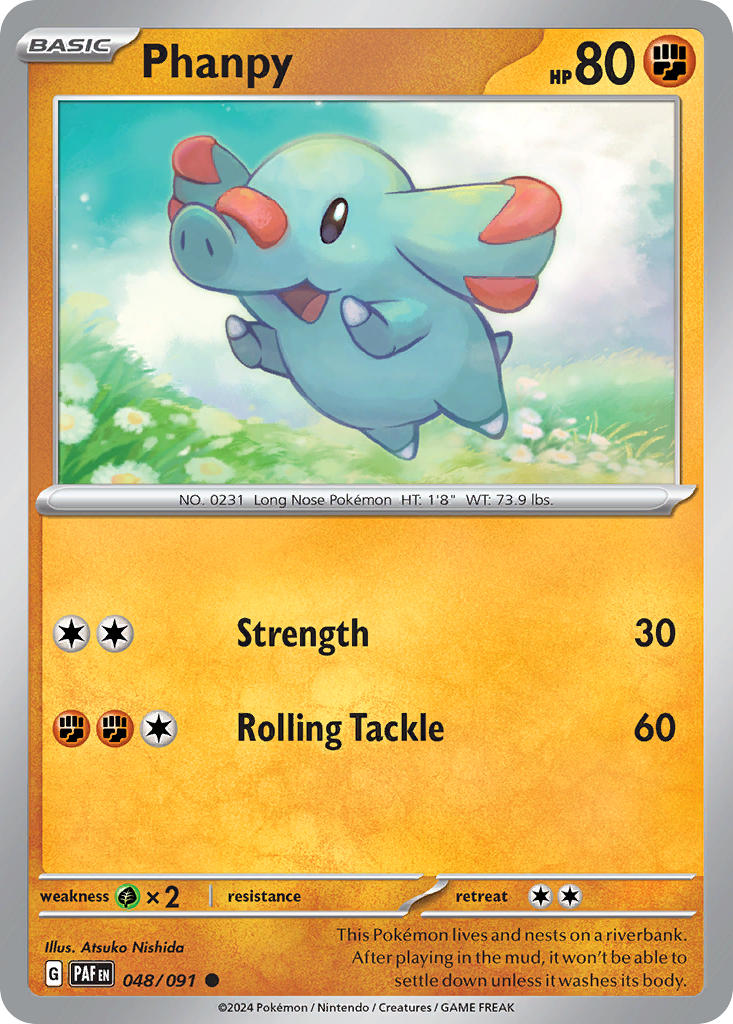 (048/091) Pokemon TCG Paldean Fates Single: Phanpy Common