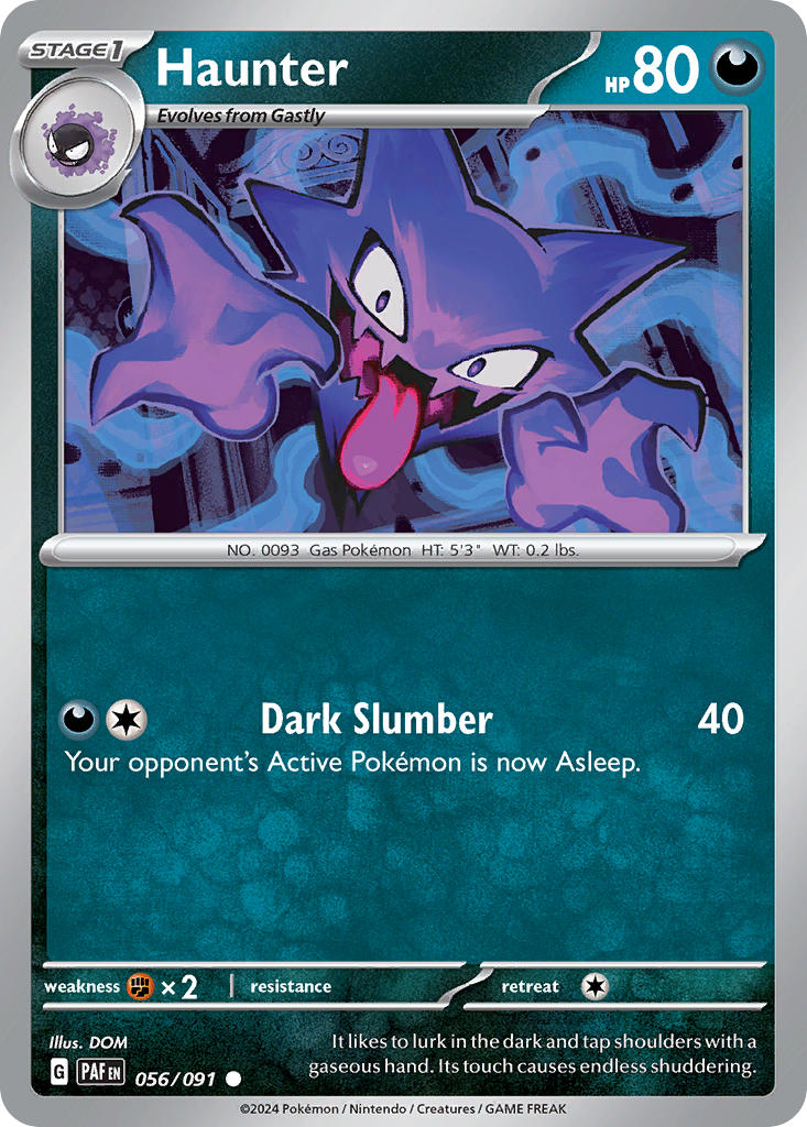(056/091) Pokemon TCG Paldean Fates Single: Haunter Reverse Holo Common