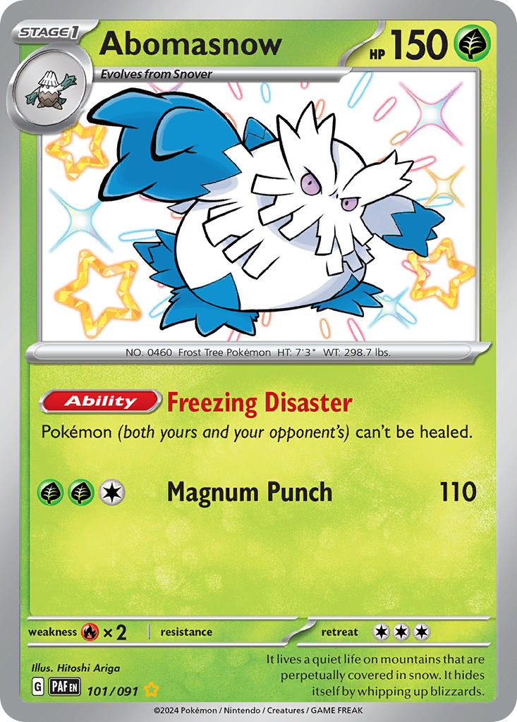 (101/091) Pokemon TCG Paldean Fates Single: Abomasnow Shiny Rare