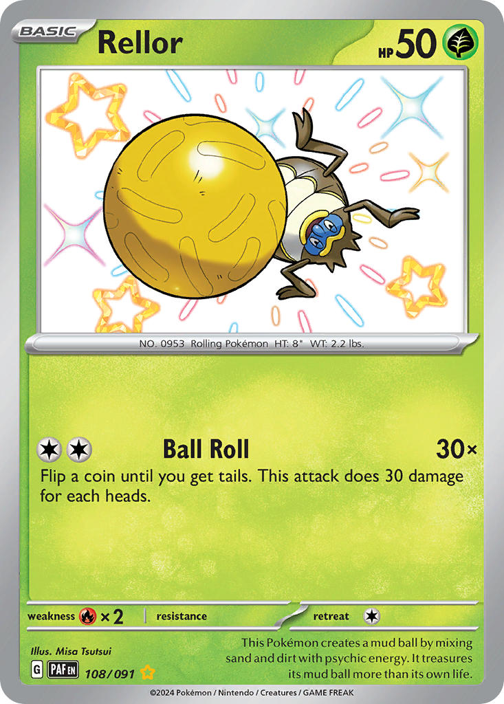 108/091) Pokemon TCG Paldean Fates Single: Rellor Shiny Rare Puca Puca Games 108/091) Pokemon TCG Paldean Fates Single: Rellor Shiny Rare Puca Puca Games