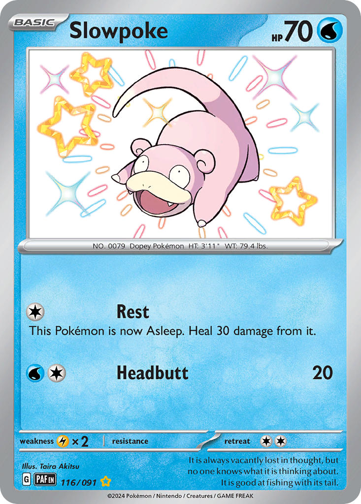 (116/091) Pokemon TCG Paldean Fates Single: Slowpoke Shiny Rare