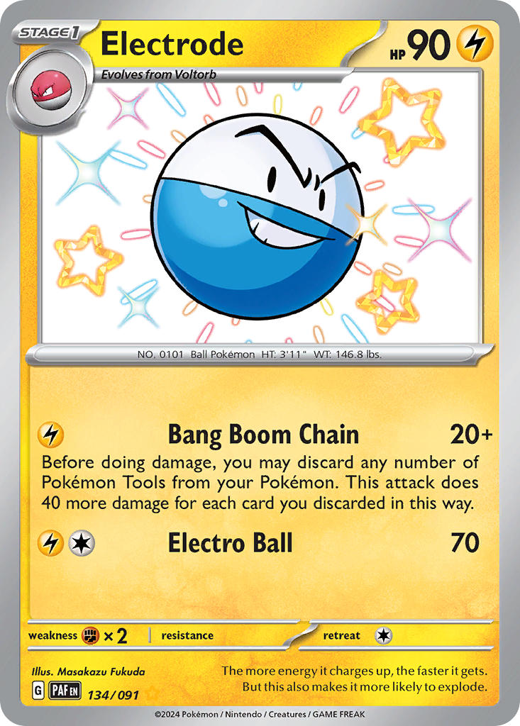 (134/091) Pokemon TCG Paldean Fates Single: Electrode Shiny Rare