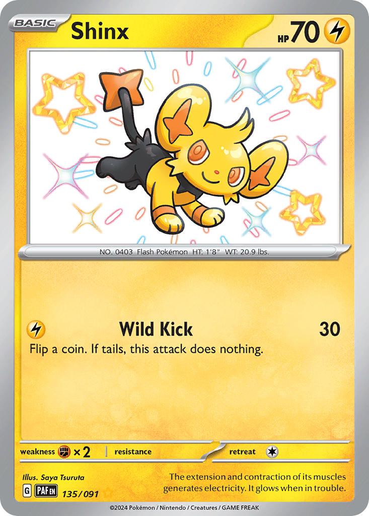 (135/091) Pokemon TCG Paldean Fates Single: Shinx Shiny Rare