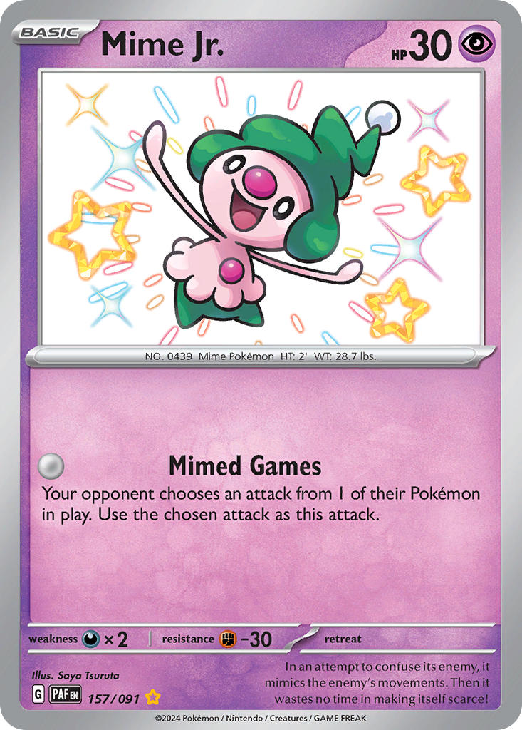 (157/091) Pokemon TCG Paldean Fates Single: Mime Jr. Shiny Rare