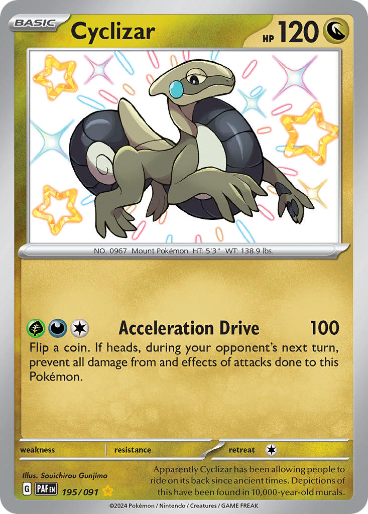 195/091) Pokemon TCG Paldean Fates Single: Cyclizar Shiny Rare – Puca Puca  Games
