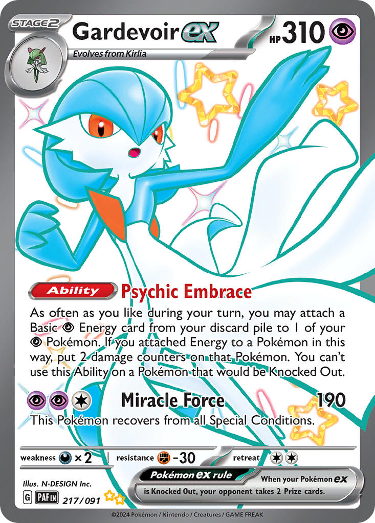 (217/091) Pokemon TCG Paldean Fates Single: Gardevoir ex Shiny Ultra Rare
