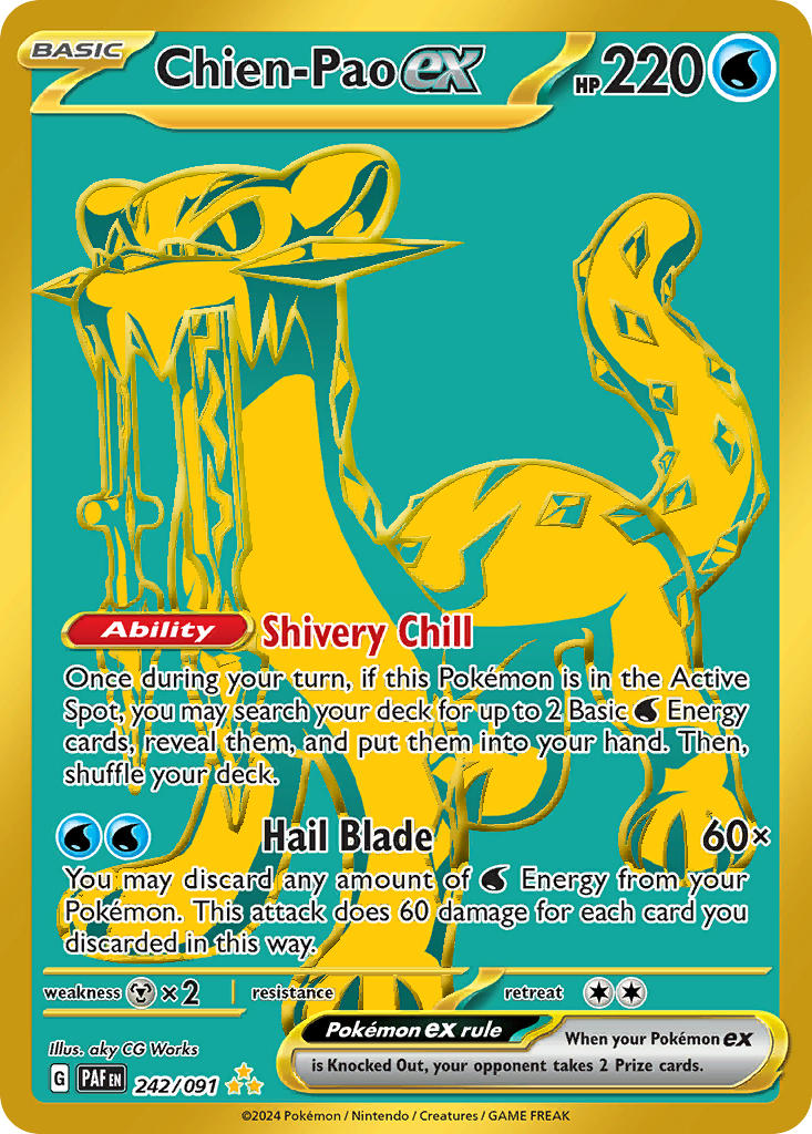 (242/091) Pokemon TCG Paldean Fates Single: Chien-Pao ex Secret Rare