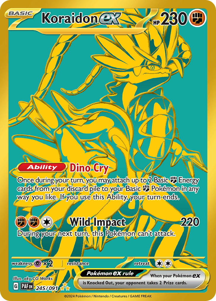 (245/091) Pokemon TCG Paldean Fates Single: Koraidon ex Secret Rare