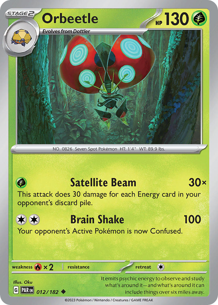 (012/182) Pokemon TCG Paradox Rift Single: Orbeetle Uncommon