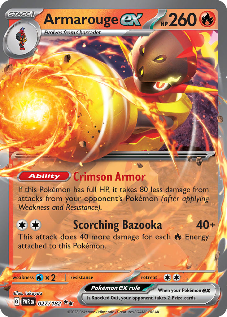 (027/182) Pokemon TCG Paradox Rift Single: Armarouge ex Double Rare