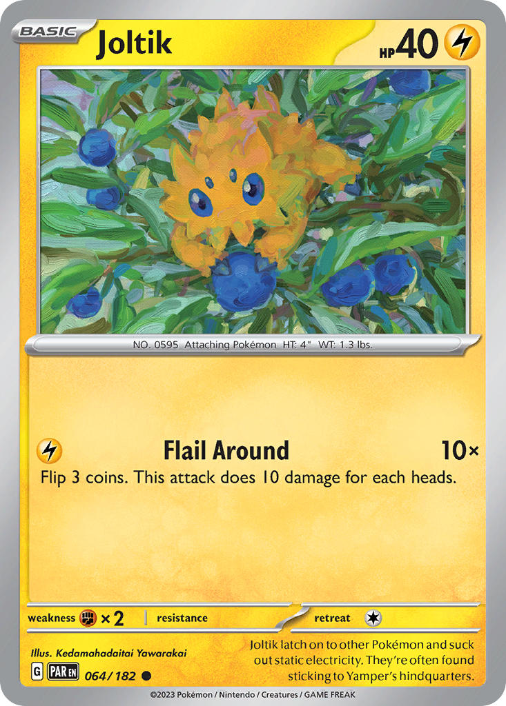 (064/182) Pokemon TCG Paradox Rift Single: Joltik Reverse Holo Common