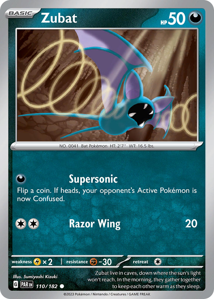 (110/182) Pokemon TCG Paradox Rift Single: Zubat Common