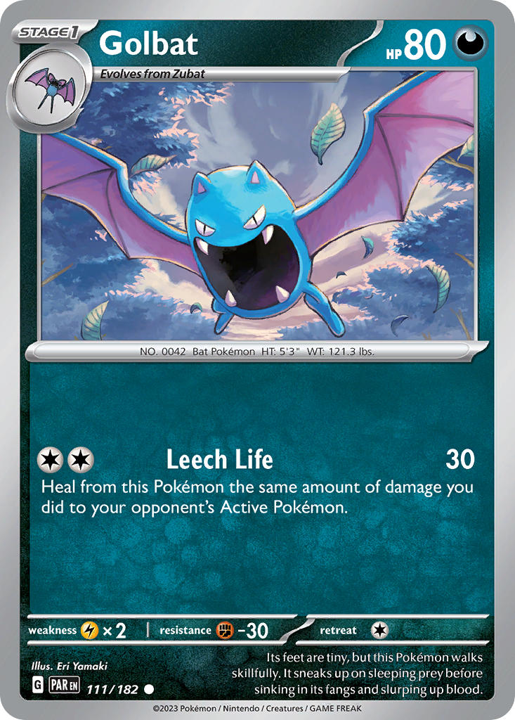 (111/182) Pokemon TCG Paradox Rift Single: Golbat Common