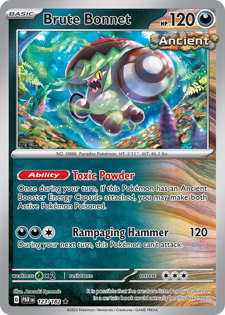 (123/182) Pokemon TCG Paradox Rift Single: Brute Bonnet Rare