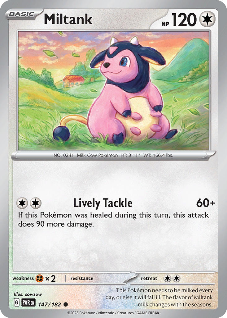 (147/182) Pokemon TCG Paradox Rift Single: Miltank Reverse Holo Common