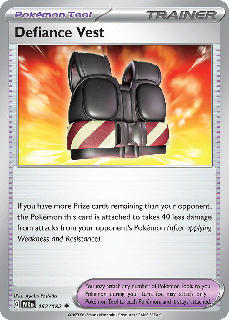 (162/182) Pokemon TCG Paradox Rift Single: Defiance Vest Uncommon