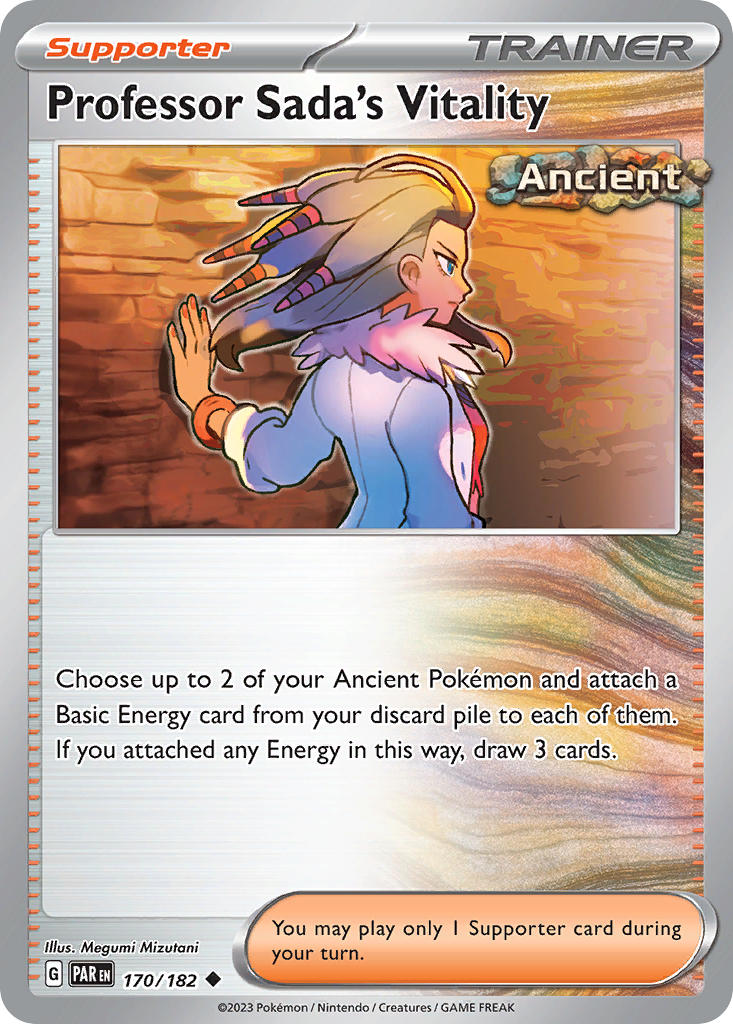 (170/182) Pokemon TCG Paradox Rift Single: Professor Sada's Vitality Uncommon