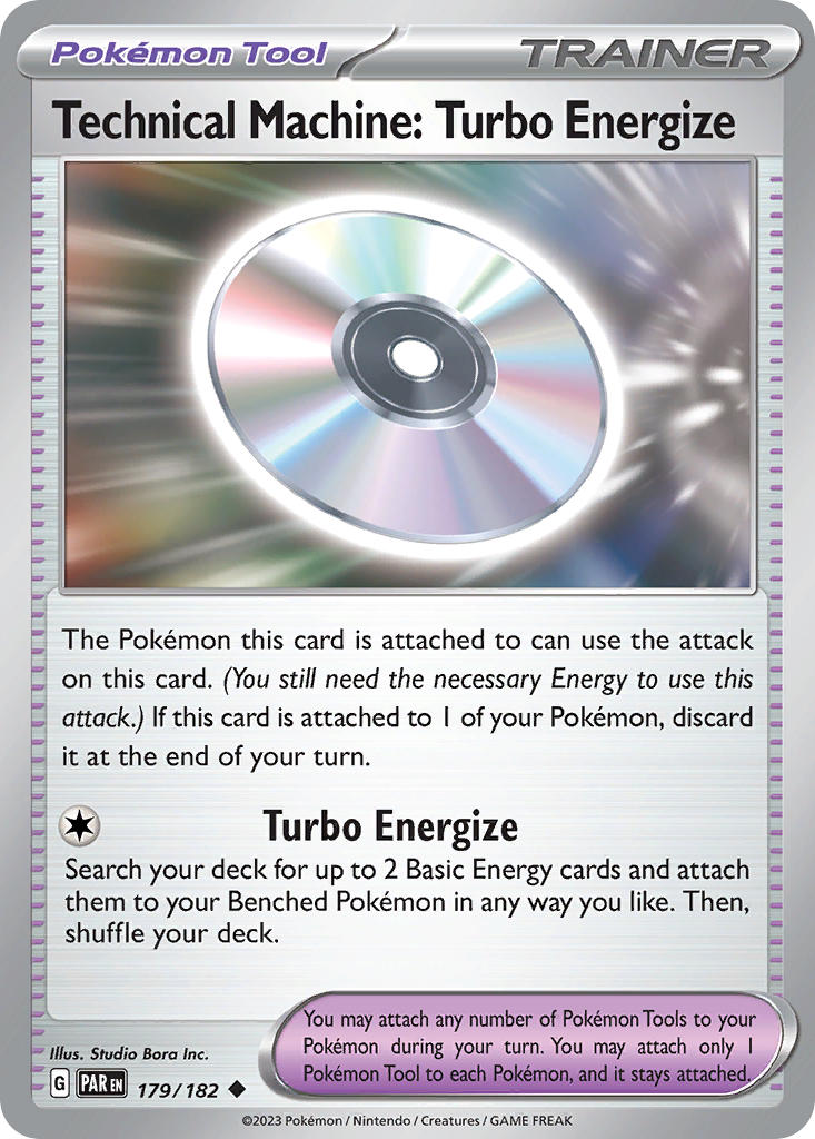 (179/182) Pokemon TCG Paradox Rift Single: Technical Machine Turbo Energize Uncommon