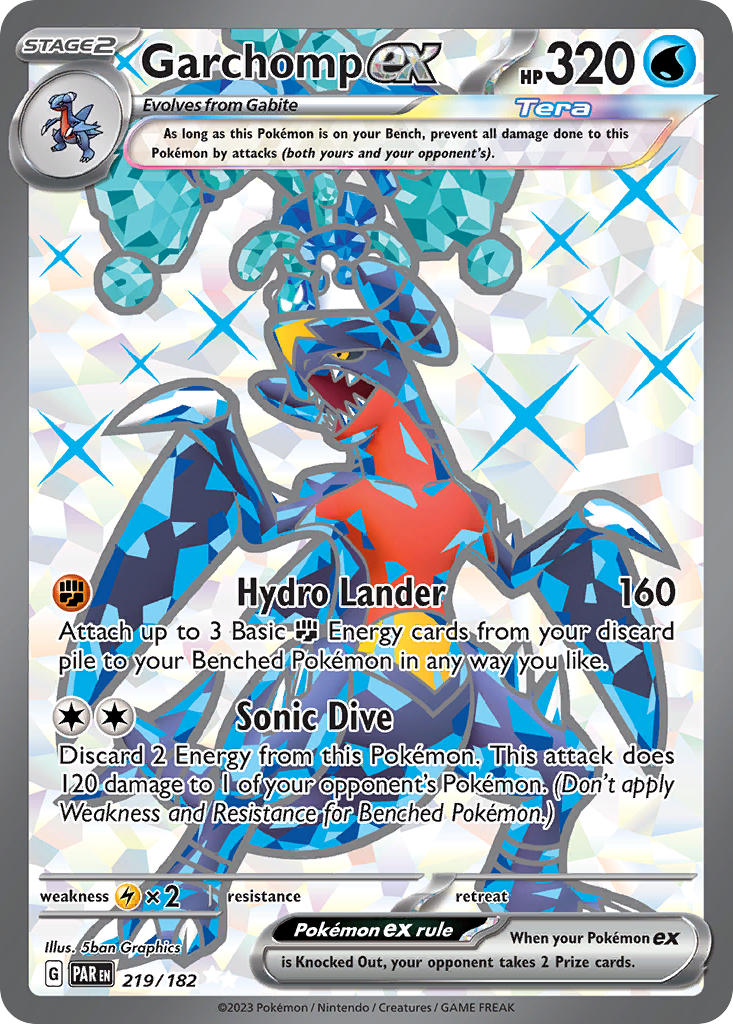 (219/182) Pokemon TCG Paradox Rift Single: Garchomp ex Ultra Rare