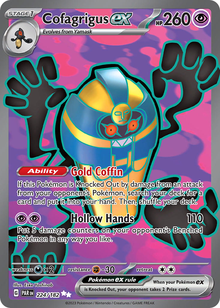 (224/182) Pokemon TCG Paradox Rift Single: Cofagrigus ex Ultra Rare