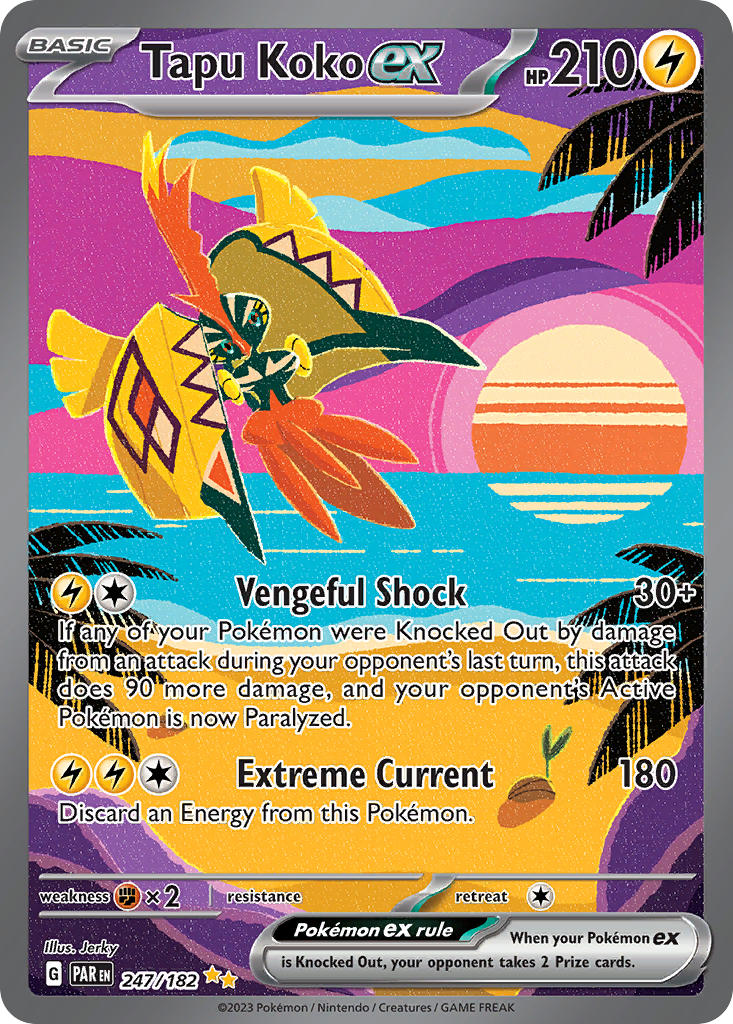 (247/182) Pokemon TCG Paradox Rift Single: Tapu Koko ex Special Illustration Rare