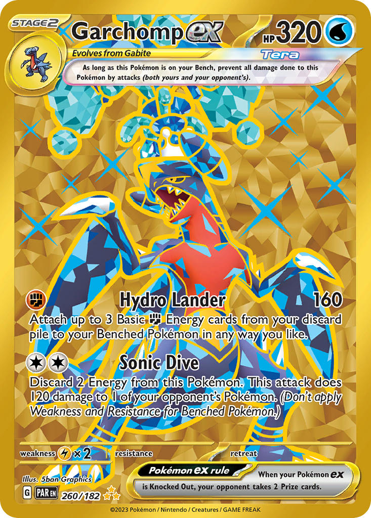 260/182) Pokemon TCG Paradox Rift Single: Garchomp ex Secret Rare Puca Puca Games 260/182) Pokemon TCG Paradox Rift Single: Garchomp ex Secret Rare Puca Puca Games