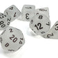 Chessex - Frosted Polyhedral 7 Dice Set - Clear with Black