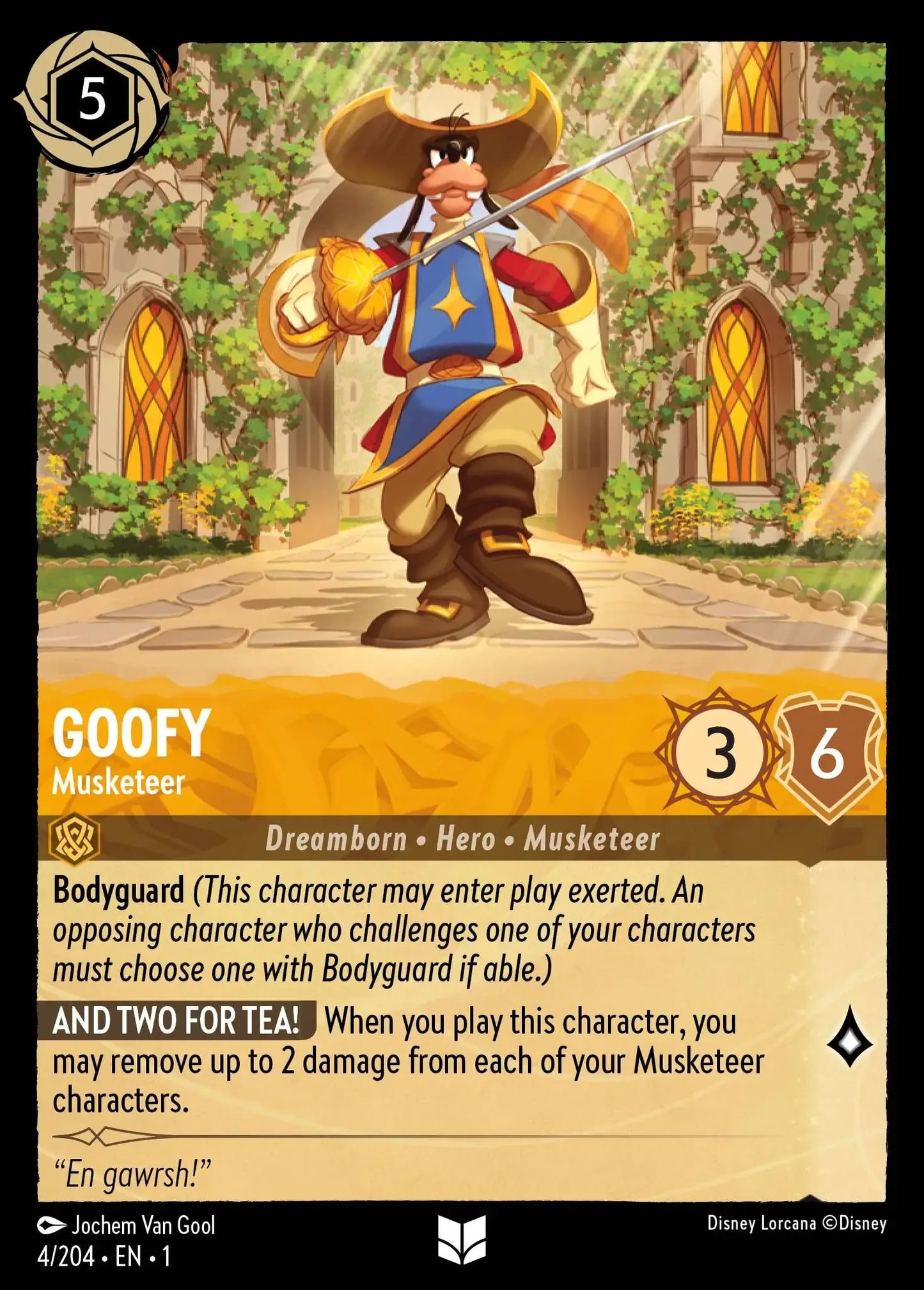 (004) Lorcana The First Chapter Single: Goofy - Musketeer  Uncommon