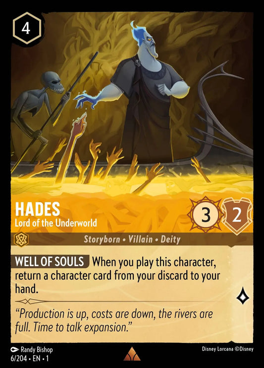(006) Lorcana The First Chapter Single: Hades - Lord of the Underworld  Holo Rare